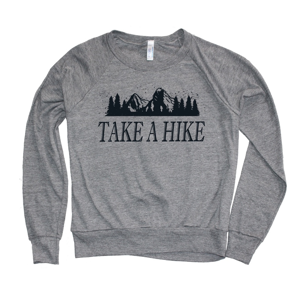 Take A Hike Graphic Print Raglan American Apparel
